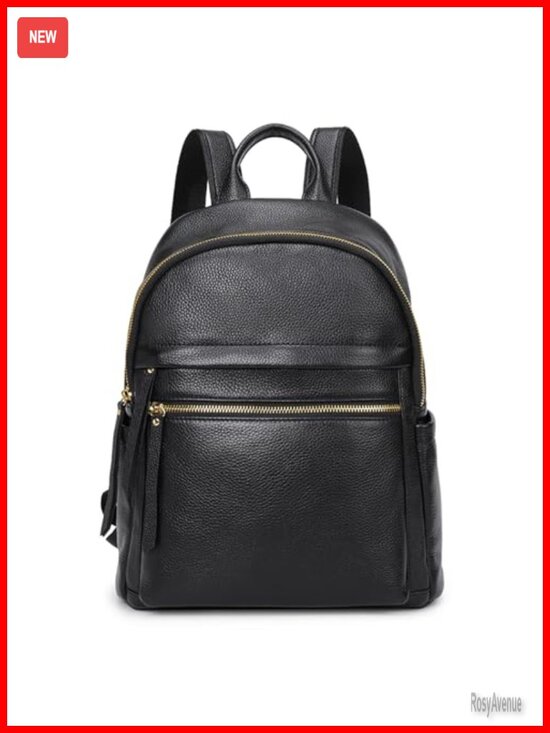 Genuine Leather Backpack Purse Women Medium Soft Daypack Adjustable Straps Work